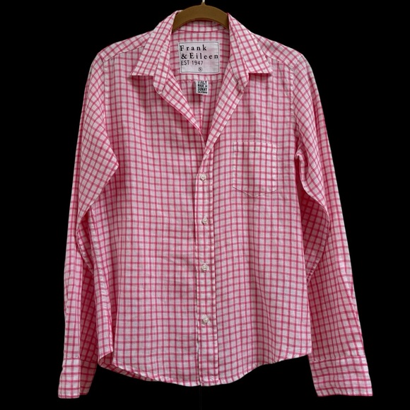 Frank & Eileen Tops - Frank & Eileen Pink Plaid Linen Button Down Shirt